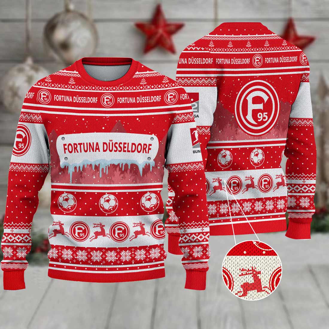 Fortuna Düsseldorf Weihnachtspullover im neuen Design