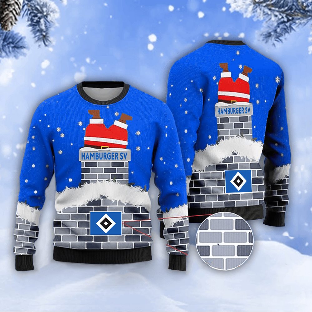 Neues Modell: Hamburger SV Weihnachtspullover mit Weihnachtsmann-Motiv