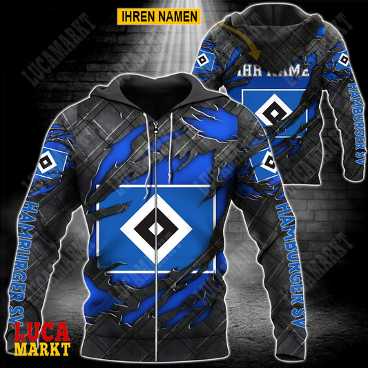 Hamburger SV - Reißverschluss-Hoodie Neue Edition mit Ihrem Namen