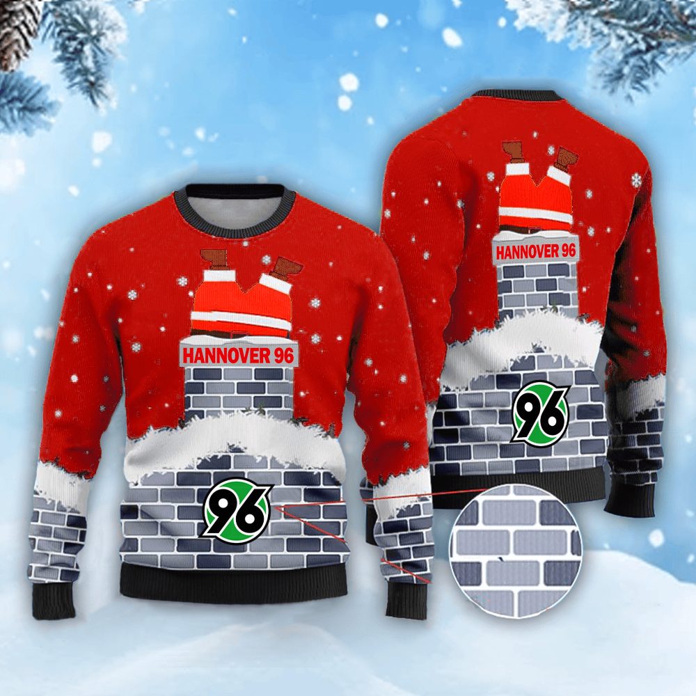 Neues Modell: Hannover 96 Weihnachtspullover mit Weihnachtsmann-Motiv