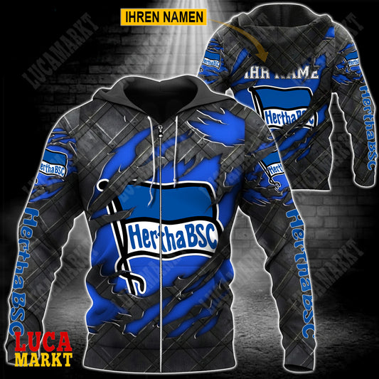 Hertha BSC - Reißverschluss-Hoodie Neue Edition mit Ihrem Namen
