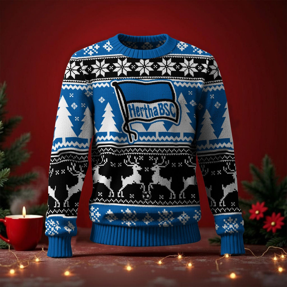 Hertha BSC Fan Edition Weihnachtspullover im neuen Design