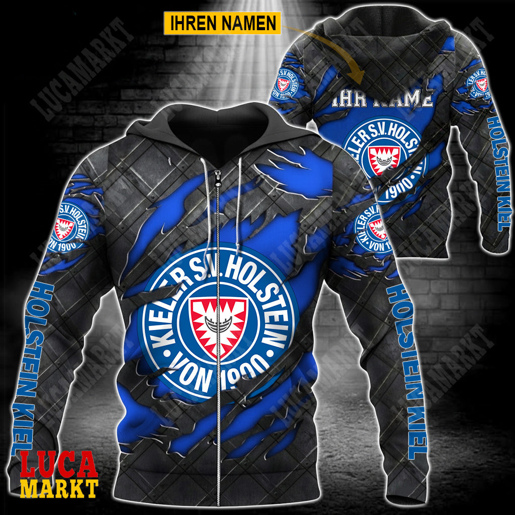 Holstein Kiel - Reißverschluss-Hoodie Neue Edition mit Ihrem Namen