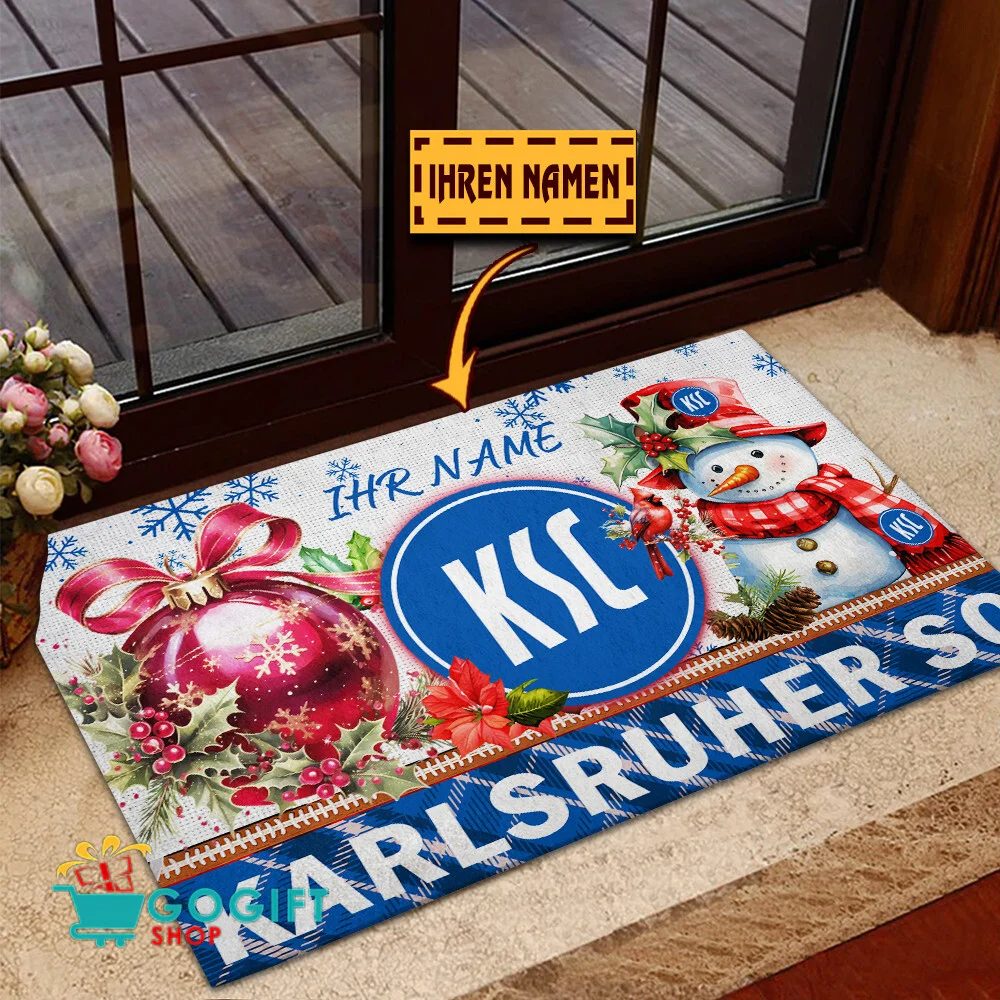 Karlsruher SC Individueller Name Premium Ausgabe Fußmatte aus Gummi
