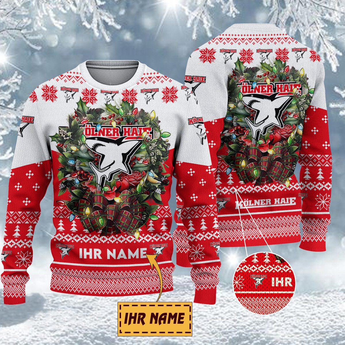 Kölner Haie Special Edition Weihnachtspullover - Individueller Name