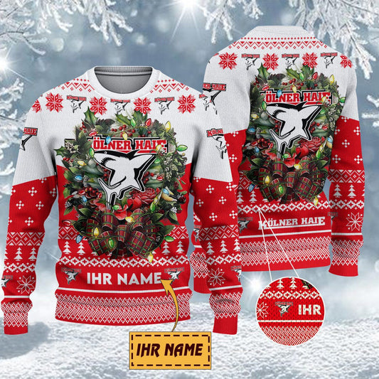 Kölner Haie Special Edition Weihnachtspullover - Individueller Name