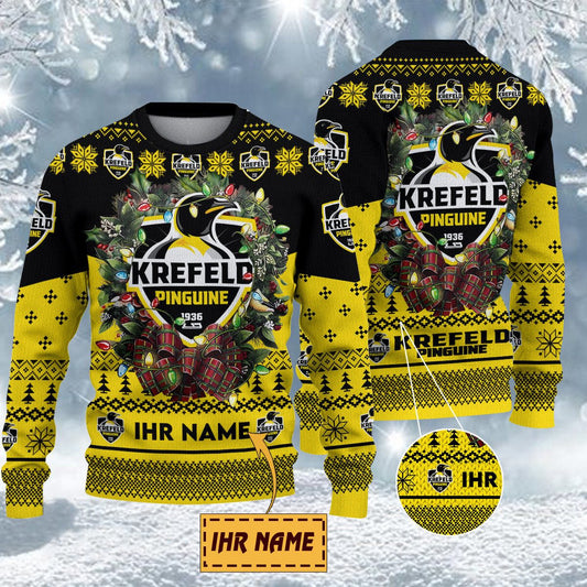 Krefeld Pinguine Special Edition Weihnachtspullover - Individueller Name