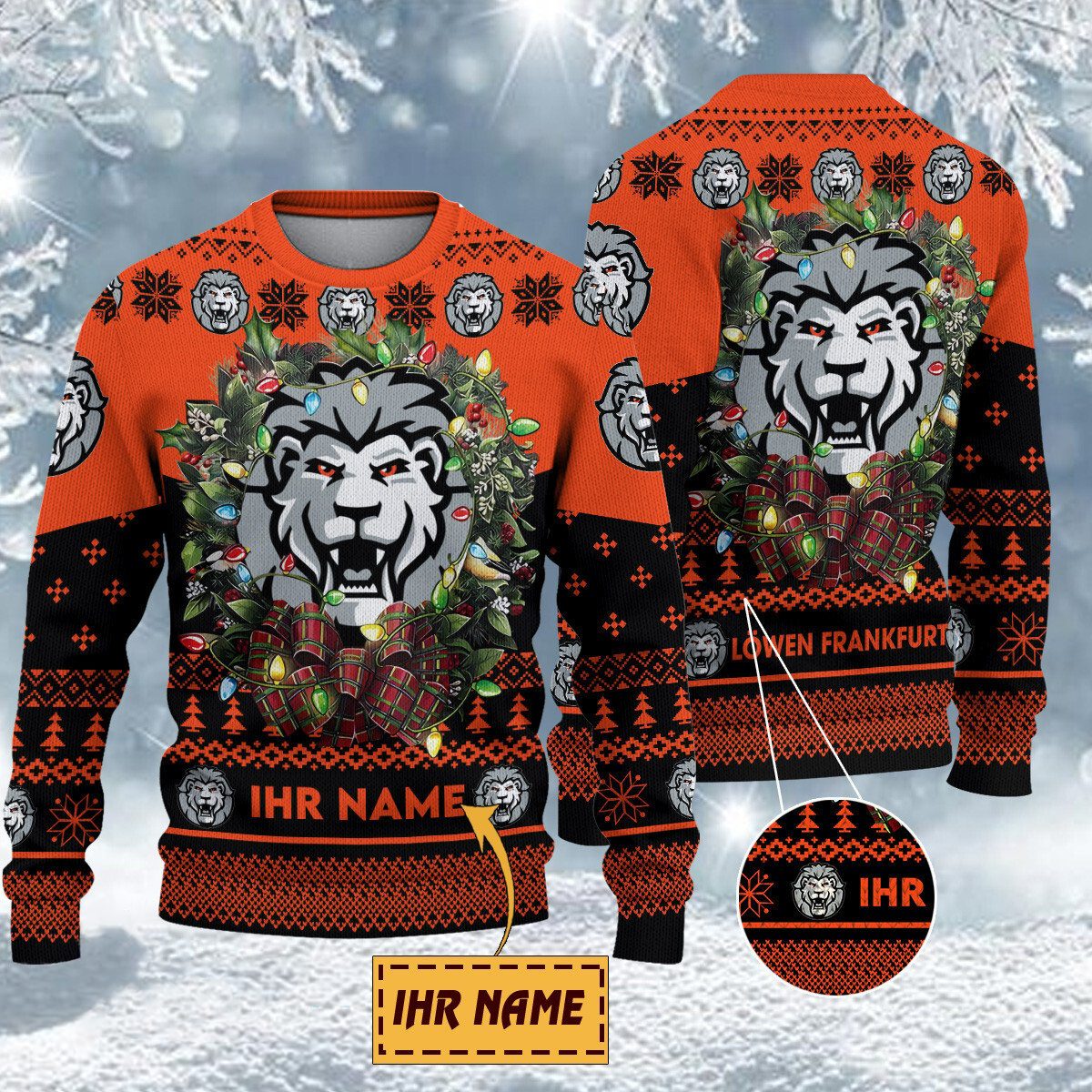 Löwen Frankfurt Special Edition Weihnachtspullover - Individueller Name