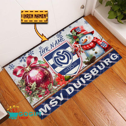 MSV Duisburg Individueller Name Premium Ausgabe Fußmatte aus Gummi