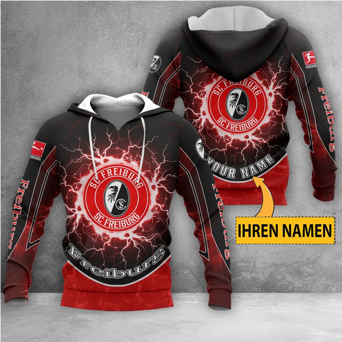 SC Freiburg Individueller Name Neue Edition Kapuzenpullover