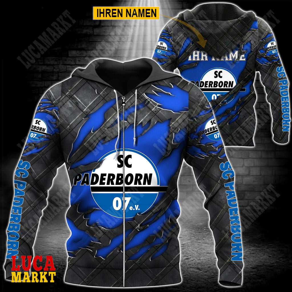 SC Paderborn 07 - Reißverschluss-Hoodie Neue Edition mit Ihrem Namen