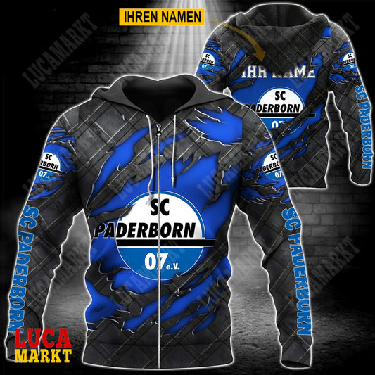 SC Paderborn 07 - Reißverschluss-Hoodie Neue Edition mit Ihrem Namen