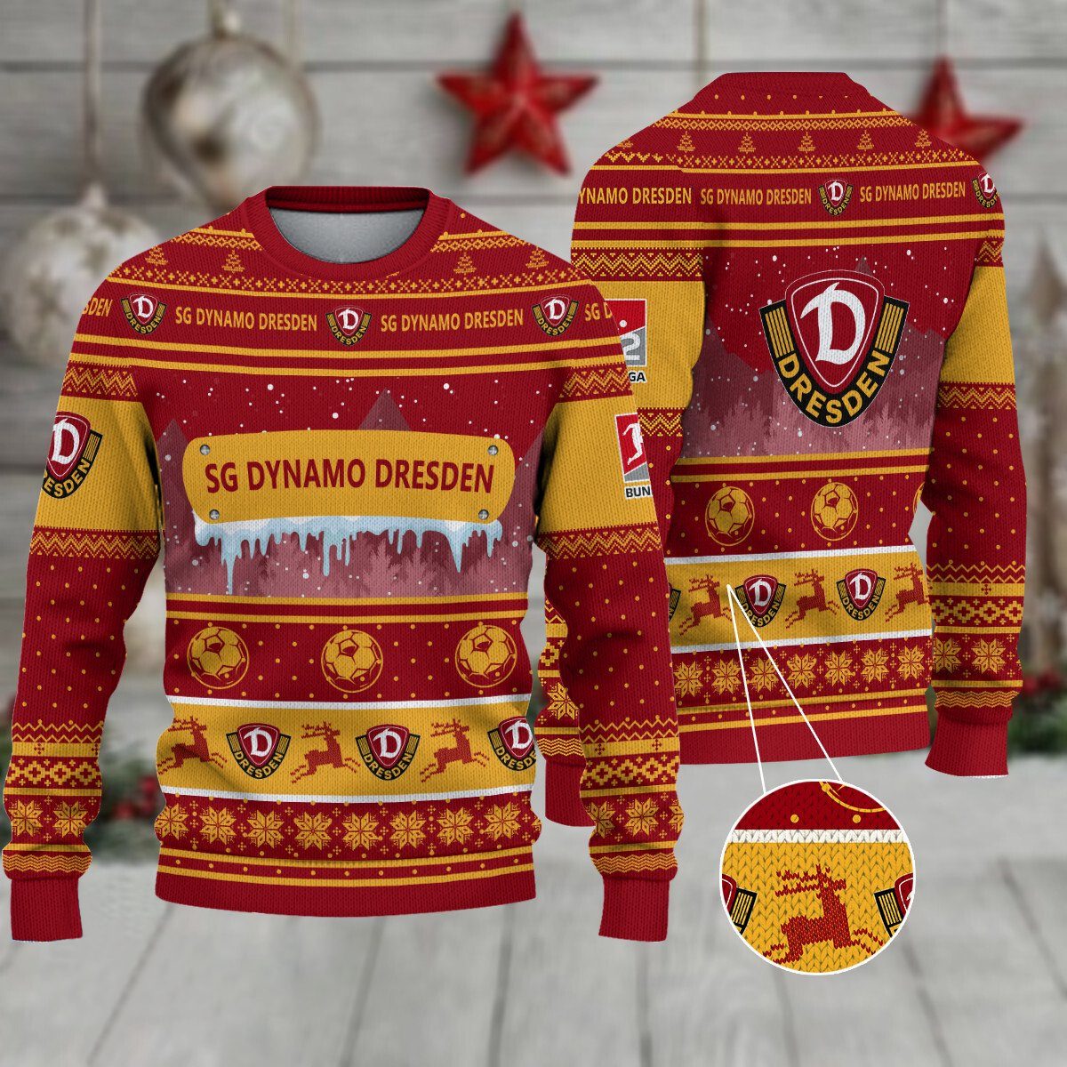 SG Dynamo Dresden Weihnachtspullover im neuen Design