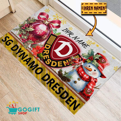 SG Dynamo Dresden Individueller Name Premium Ausgabe Fußmatte aus Gummi