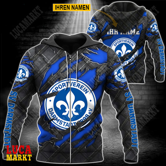 SV Darmstadt 98 - Reißverschluss-Hoodie Neue Edition mit Ihrem Namen