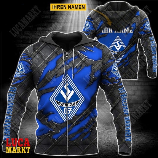 SV Waldhof Mannheim 07 - Reißverschluss-Hoodie Neue Edition mit Ihrem Namen