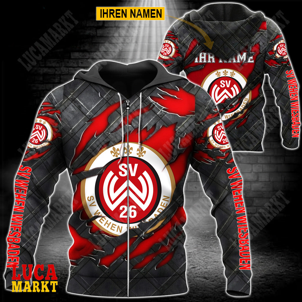 SV Wehen Wiesbaden - Reißverschluss-Hoodie Neue Edition mit Ihrem Namen