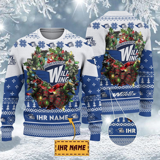 Schwenninger Wild Wings Special Edition Weihnachtspullover - Individueller Name