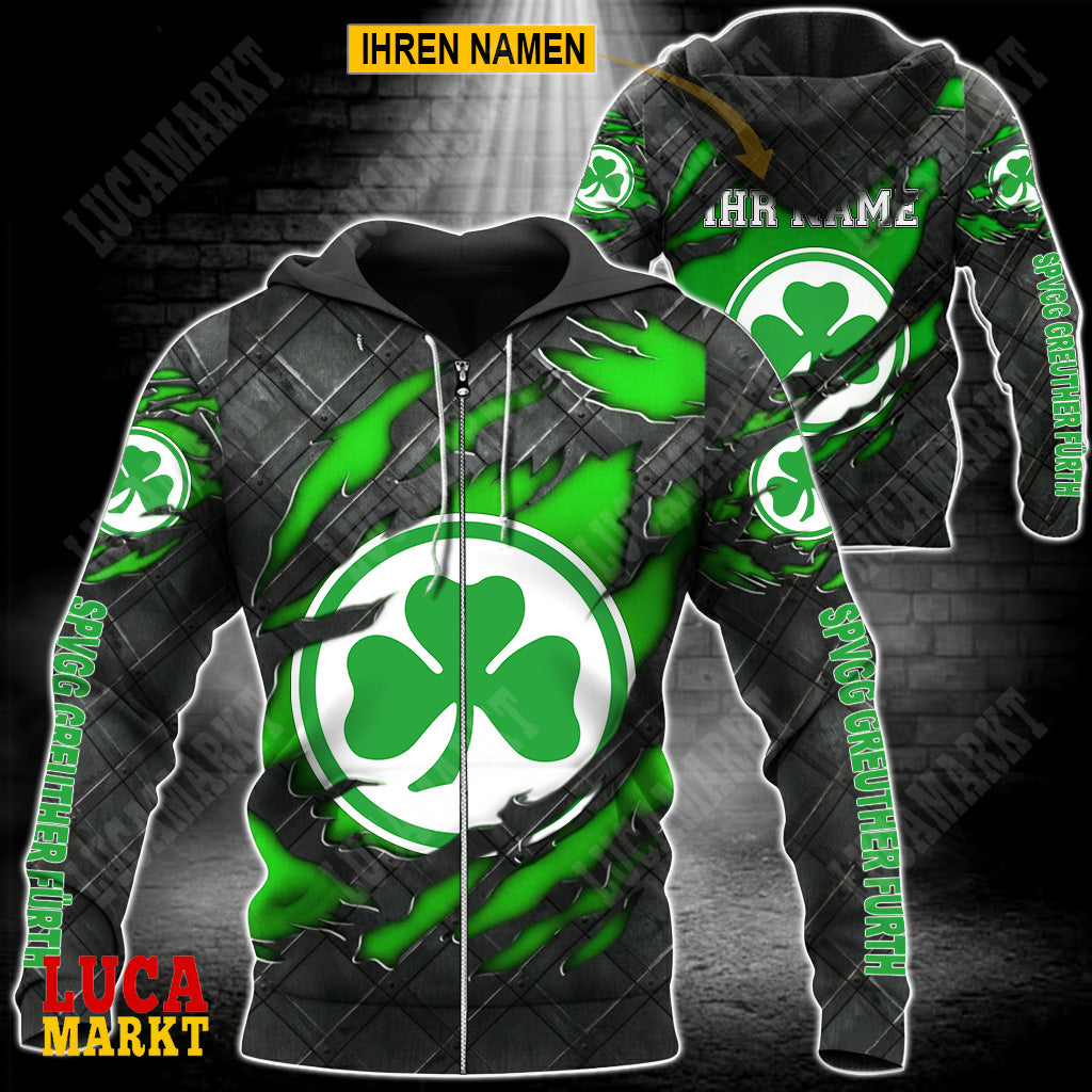 SpVgg Greuther Fürth - Reißverschluss-Hoodie Neue Edition mit Ihrem Namen