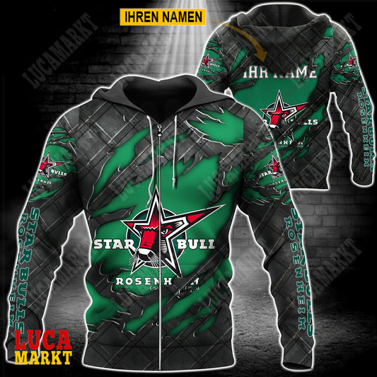 Starbulls Rosenheim - Reißverschluss-Hoodie Neue Edition mit Ihrem Namen