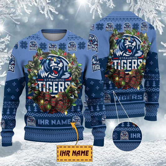 Straubing Tigers Special Edition Weihnachtspullover - Individueller Name