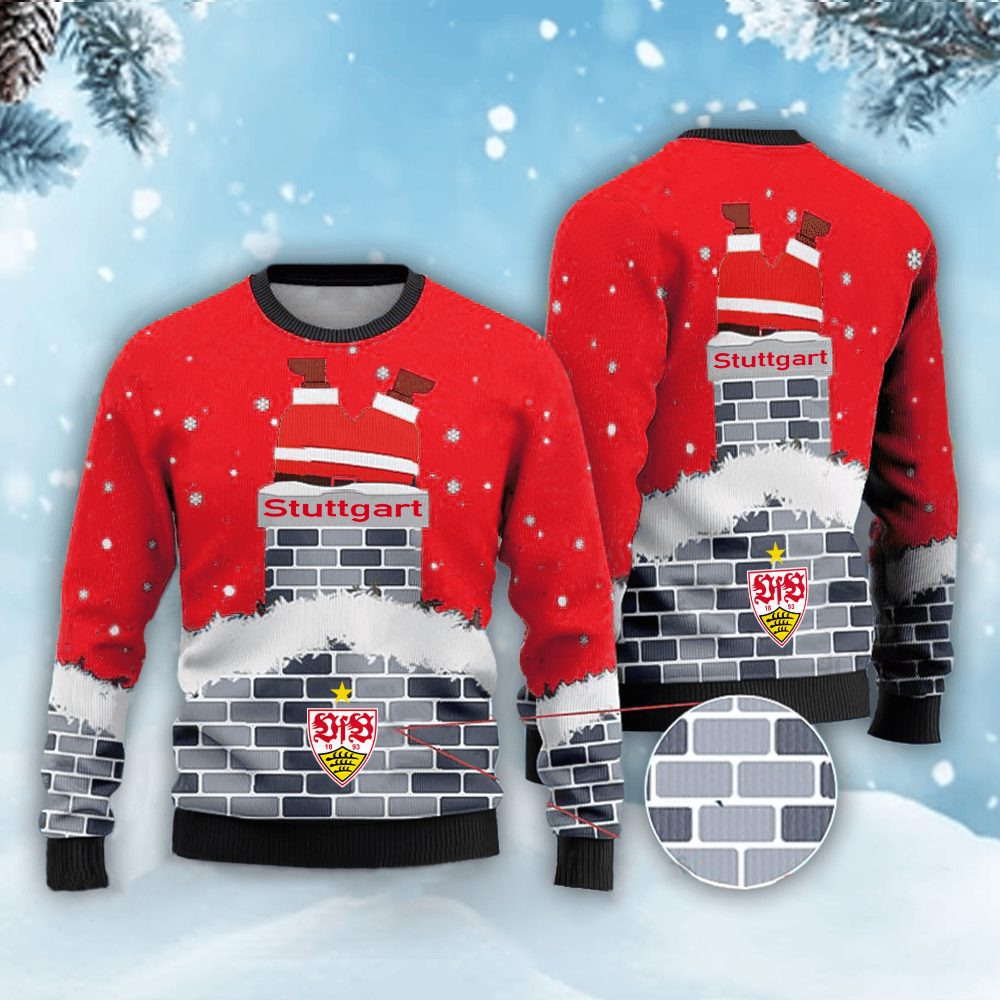 Neues Modell: VfB Stuttgart Weihnachtspullover mit Weihnachtsmann-Motiv