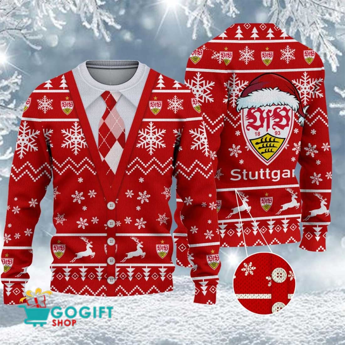 VfB Stuttgart Neuer Stil Weihnachtspullover