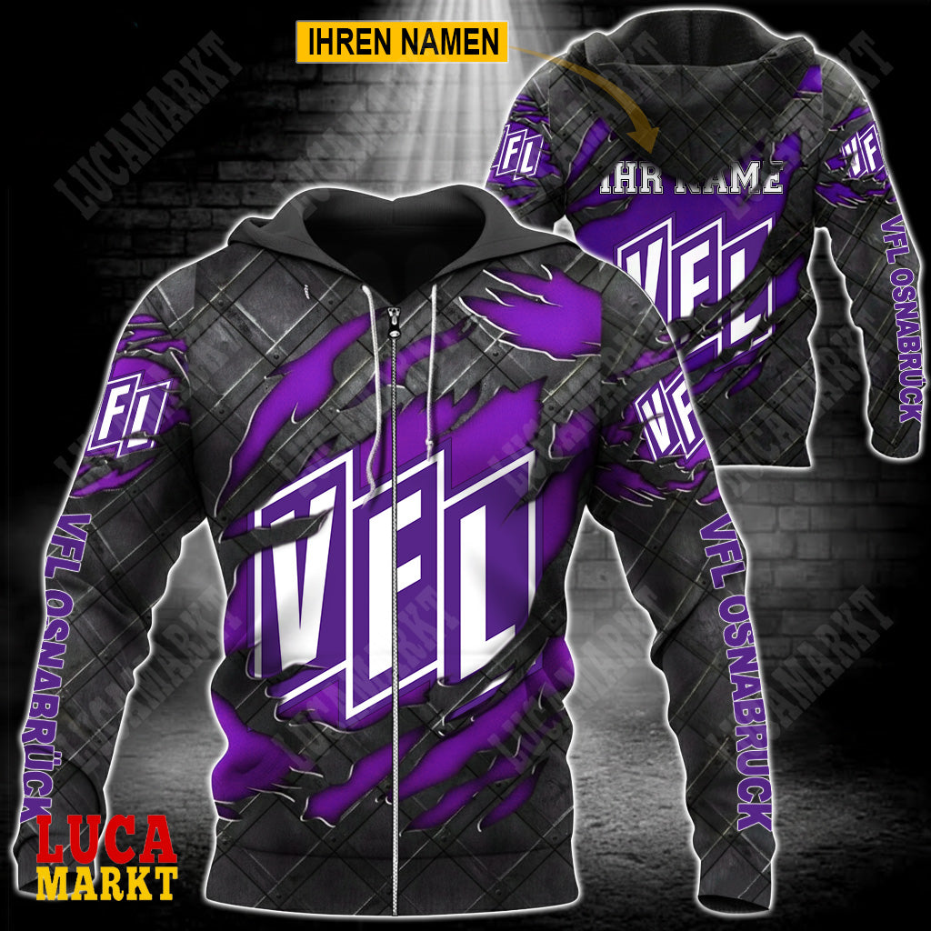 VfL Osnabrück - Reißverschluss-Hoodie Neue Edition mit Ihrem Namen