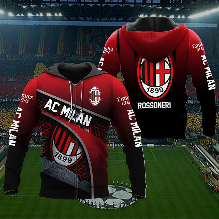 AC Milan 1899 Rossoneri Links Reißverschluss-Hoodie