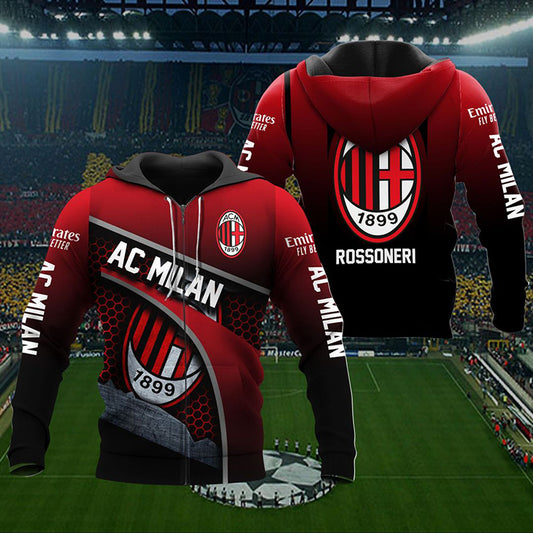 AC Milan 1899 Rossoneri Links Reißverschluss-Hoodie