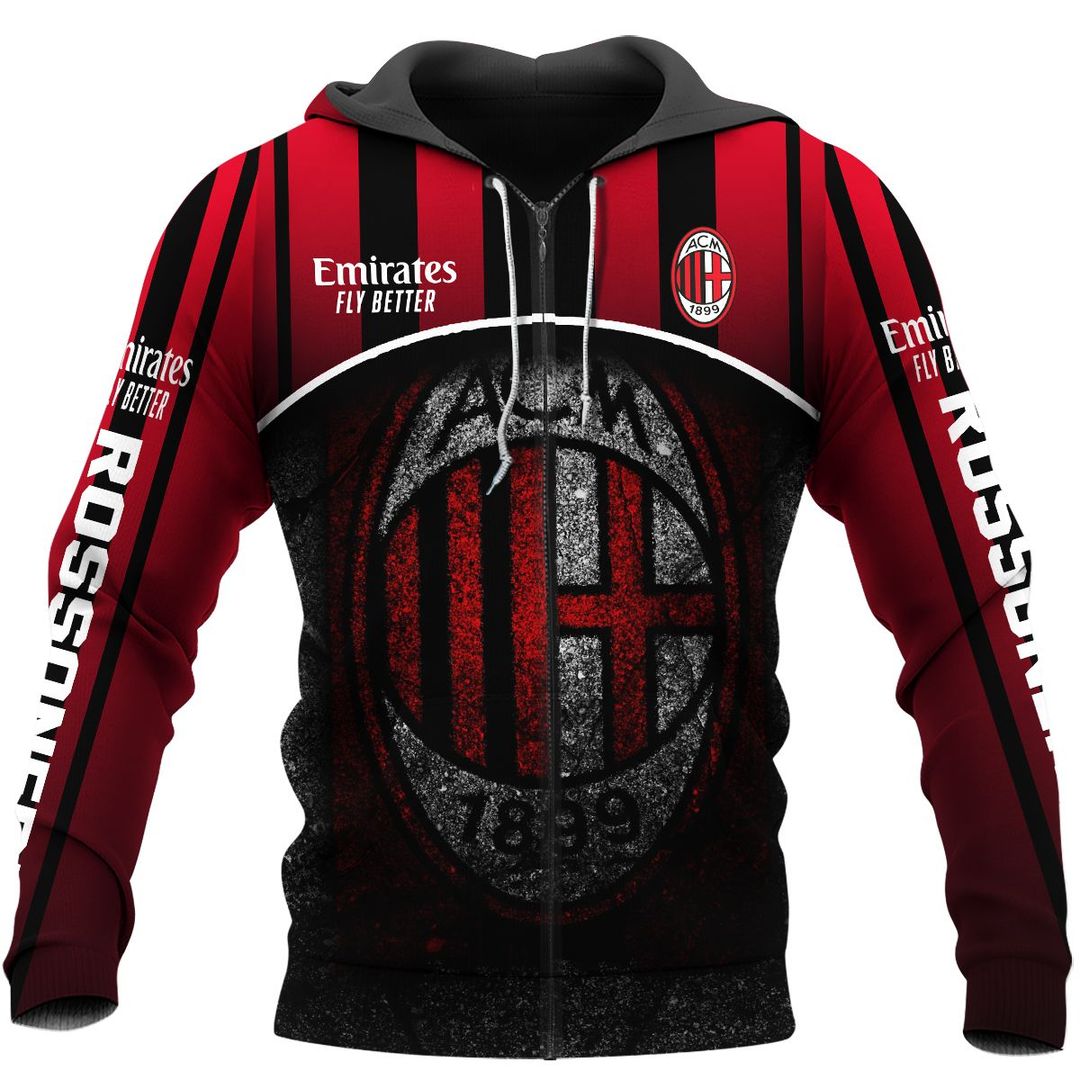AC Milan 1899 Rossoneri Links Reißverschluss-Hoodie