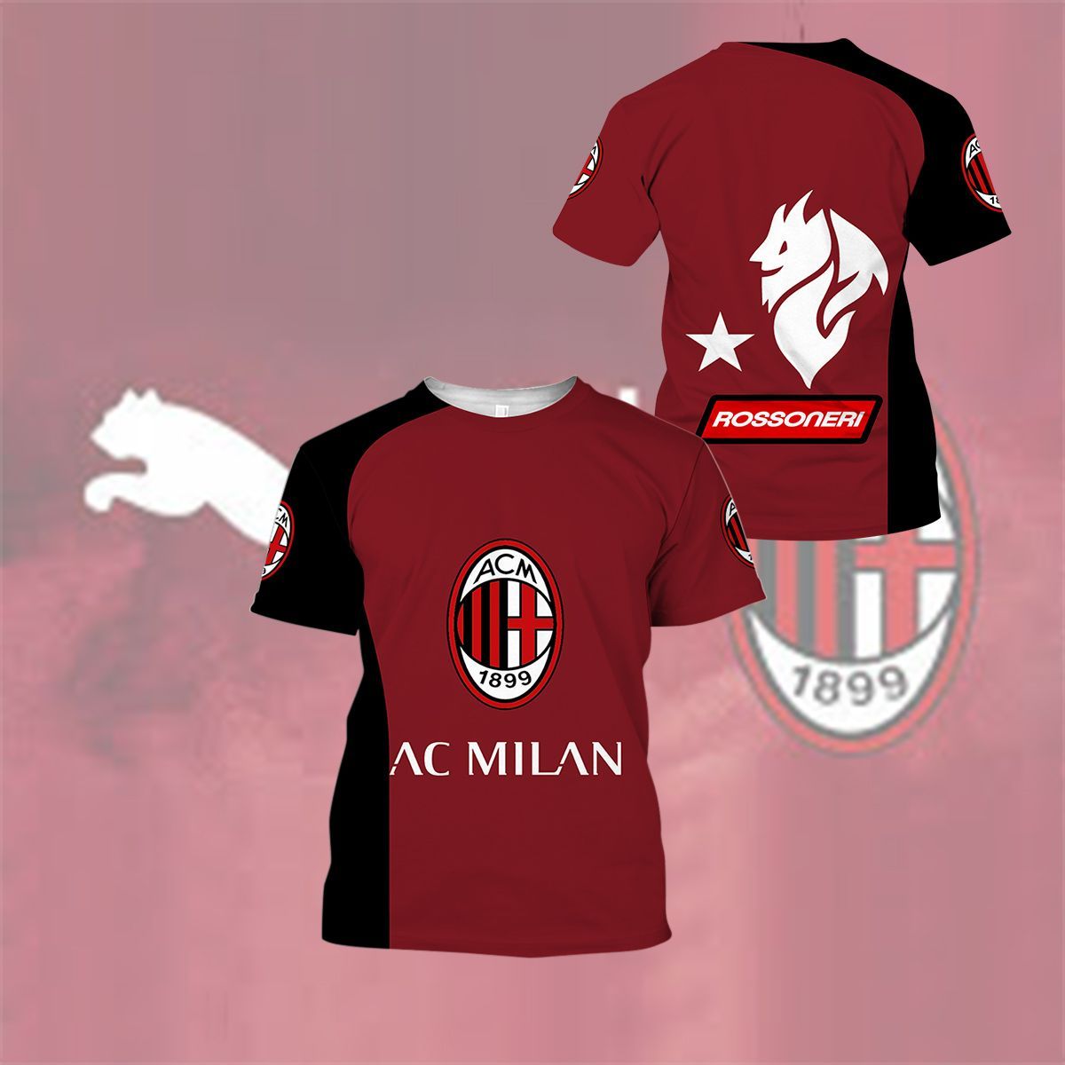 AC Milan Rossoneri Rot Schwarz T-Shirt
