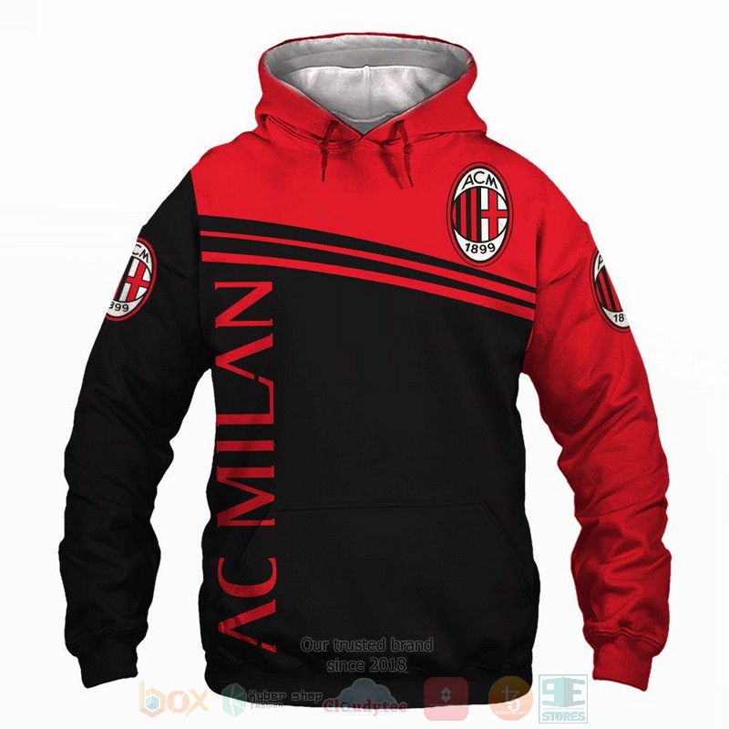 AC Milan Schwarz Rot Kapuzenpullover