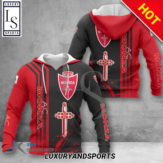 AC Monza Rot Schwarz Kapuzenpullover