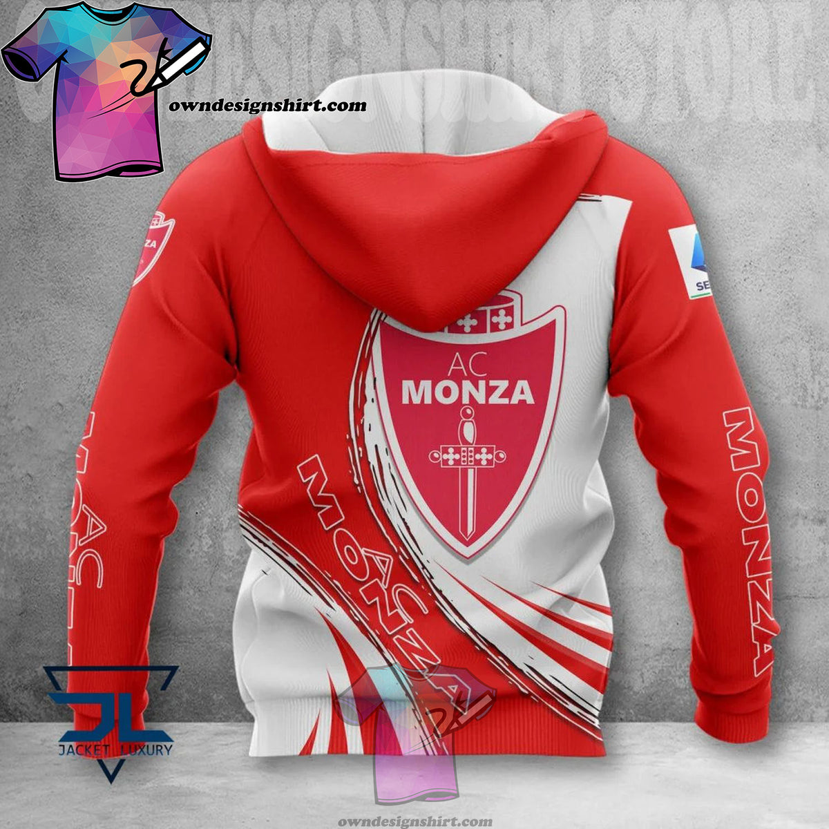 AC Monza Rot Weiß Kapuzenpullover