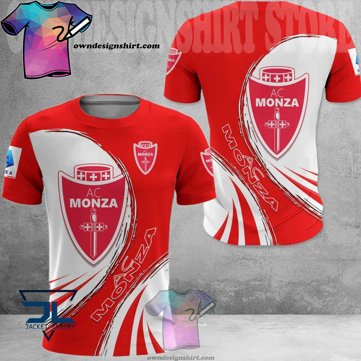 AC Monza Rot Weiß T-Shirt