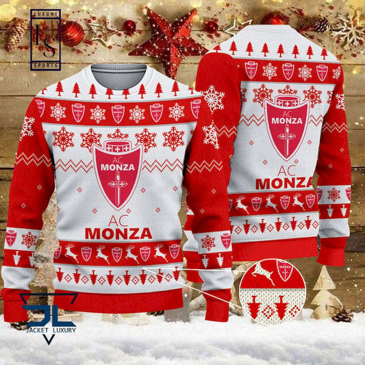 AC Monza Weiß Ausführung Hässlich Weihnachtspullover