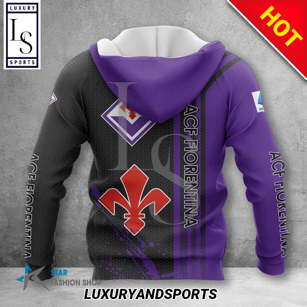 ACF Fiorentina Lila Schwarz Reißverschluss-Hoodie