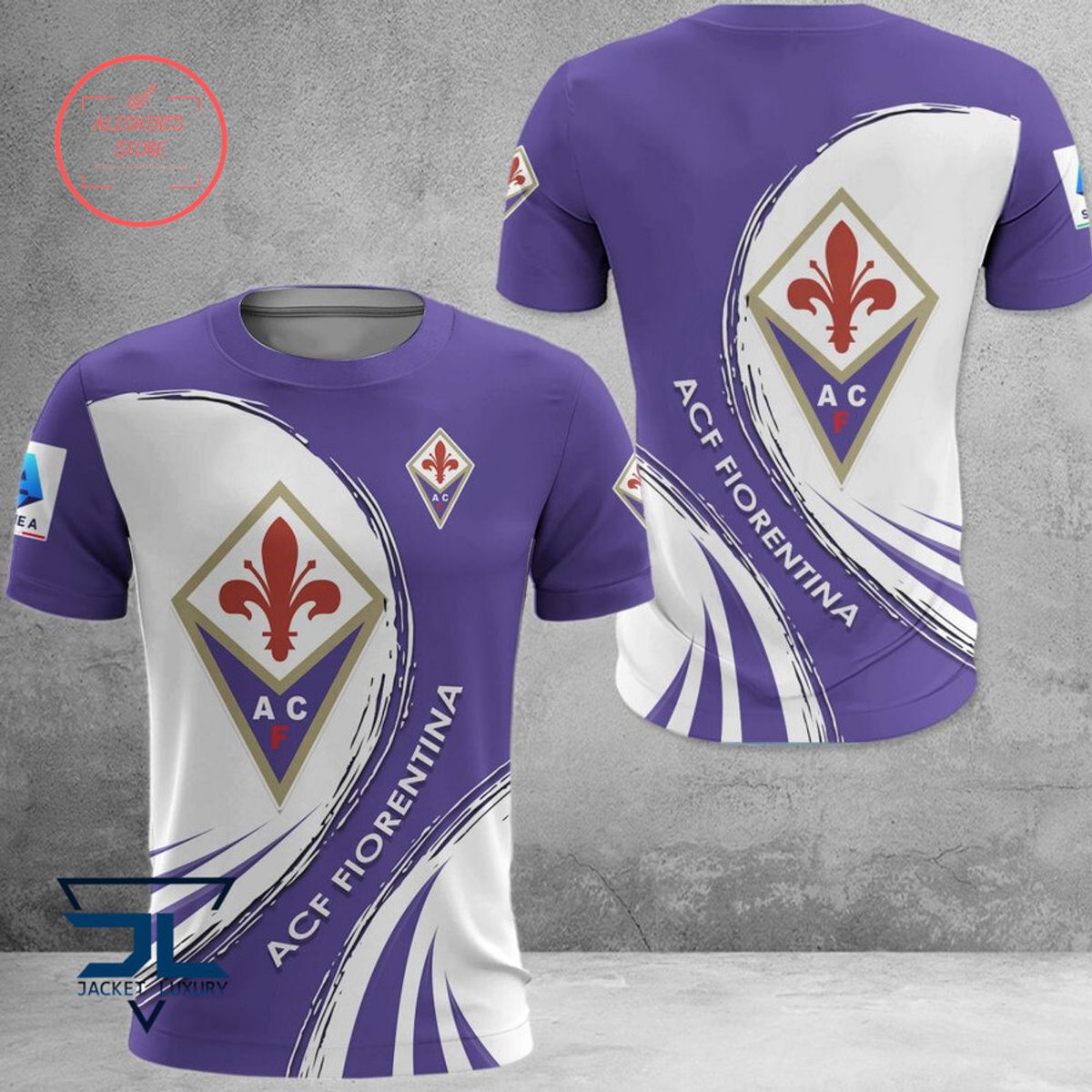 ACF Fiorentina Lila Weiß T-Shirt