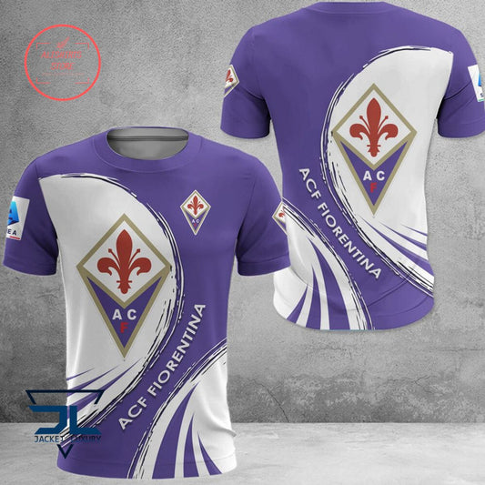 ACF Fiorentina Lila Weiß T-Shirt