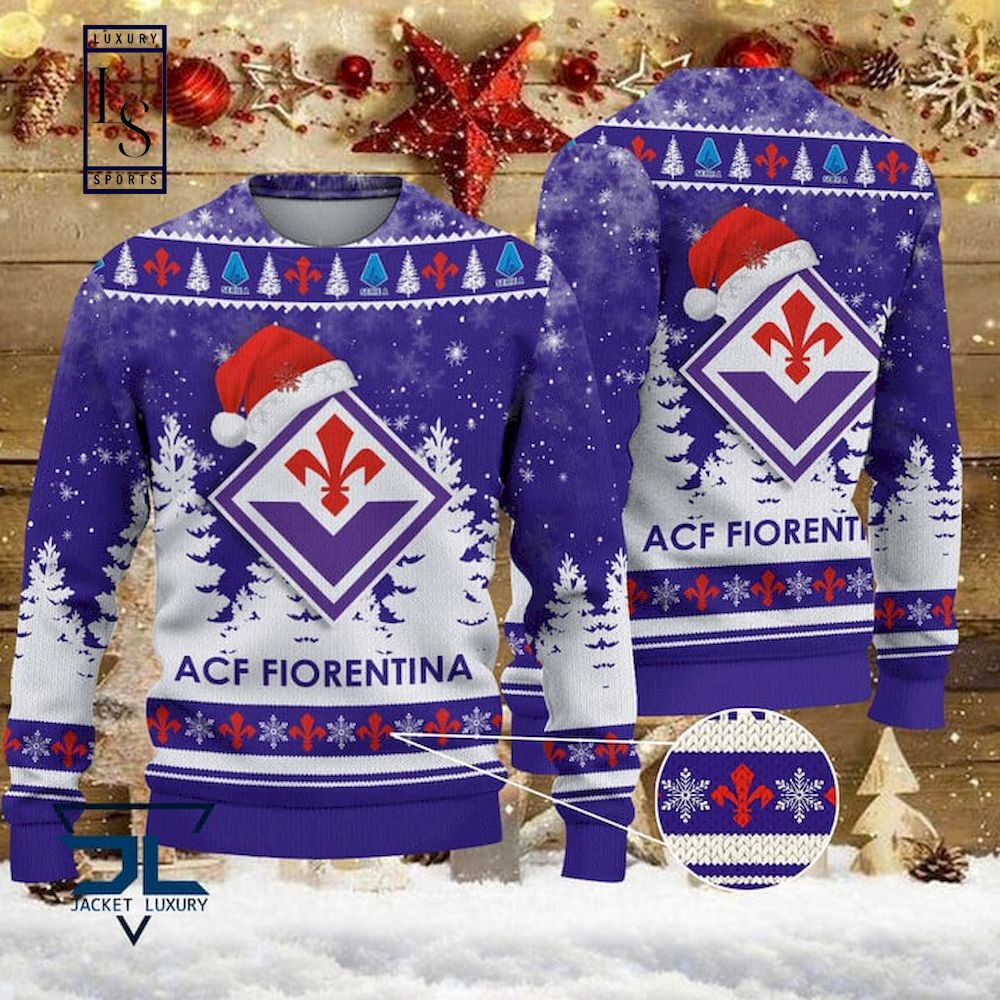 ACF Fiorentina Weihnachtsmütze Hässlich Weihnachtspullover