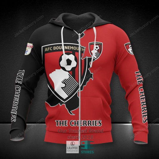 AFC Bournemouth Logo Auflage Reißverschluss-Hoodie