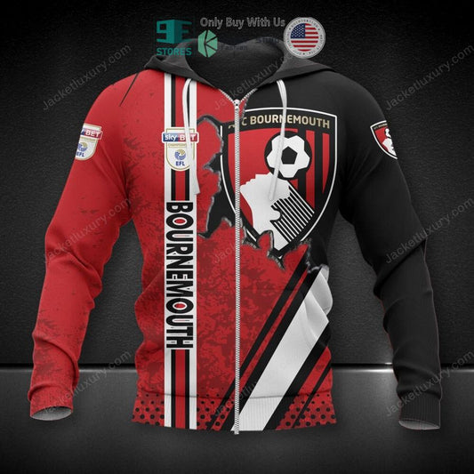 AFC Bournemouth Logo Auflage Reißverschluss-Hoodie V2