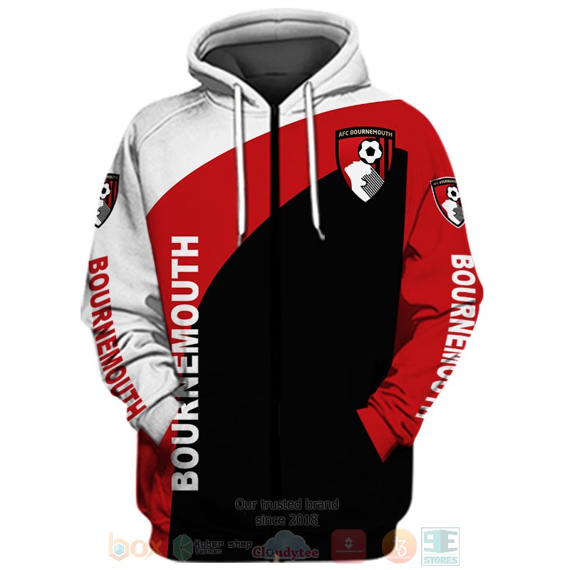 AFC Bournemouth Weiß Rot Reißverschluss-Hoodie