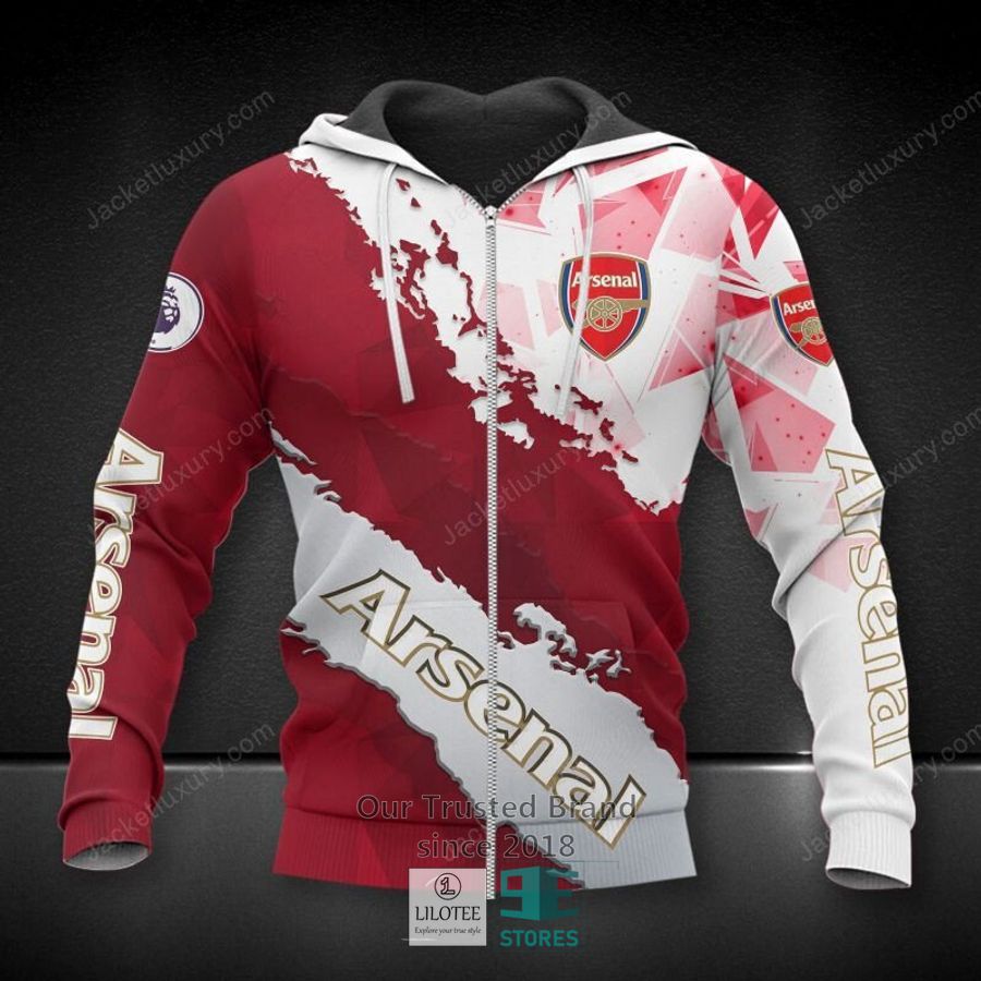 Arsenal FC Dunkel Rot Reißverschluss-Hoodie