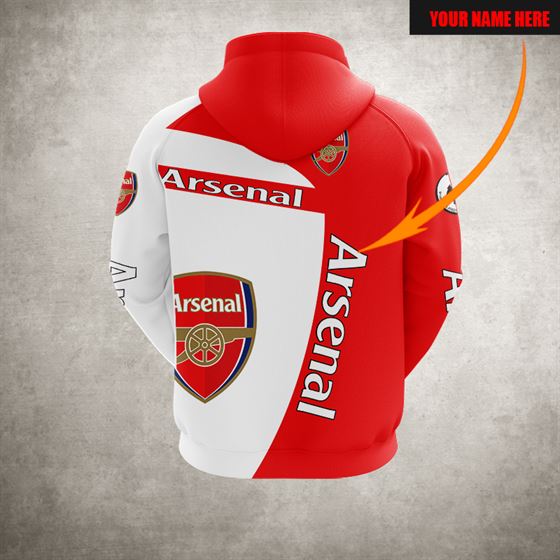 Arsenal FC Individueller Name Reißverschluss-Hoodie V2