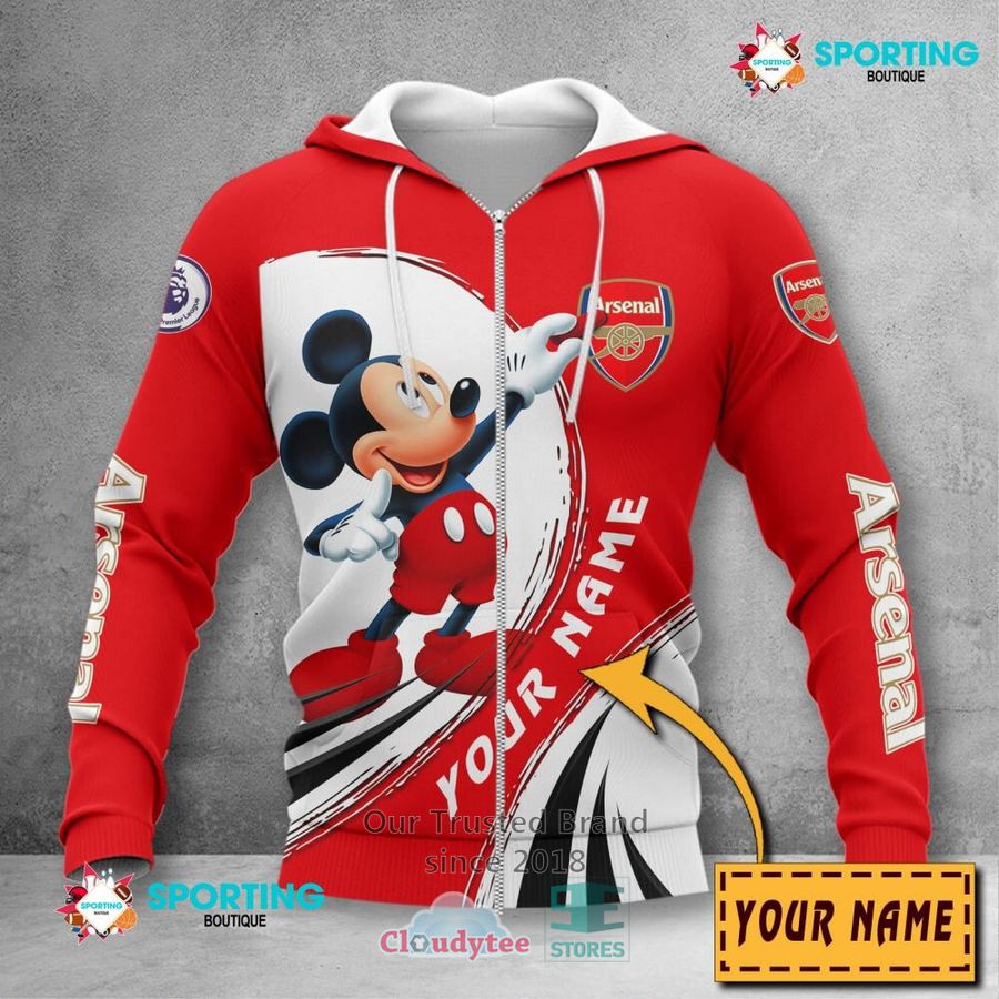 Arsenal FC Individueller Name Mickey Reißverschluss-Hoodie