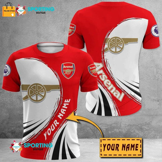Arsenal FC Individueller Name Rot Weiß Die Kanoniere T-Shirt