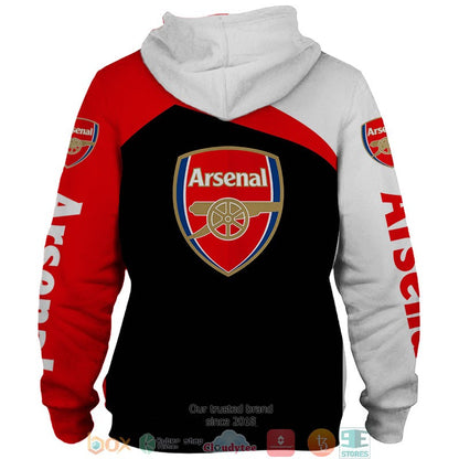 Arsenal FC Individueller Name Schwarz Rot Kapuzenpullover