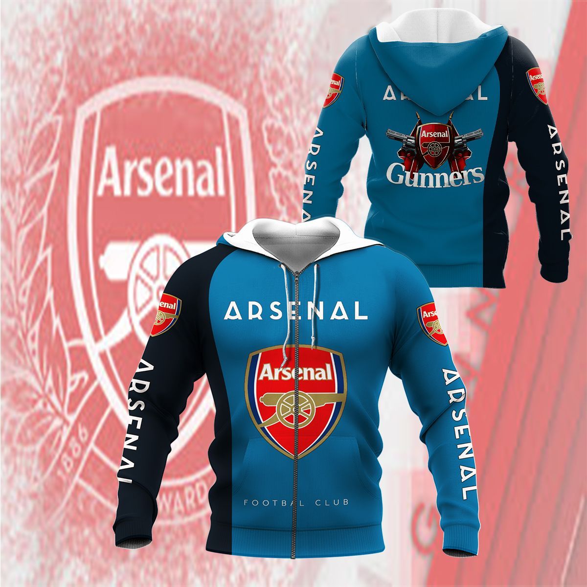 Arsenal FC Reißverschluss-Hoodie V3